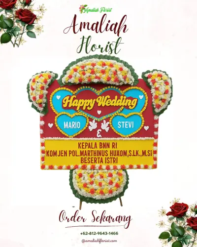 Karangan Papan Bunga Pernikahan di Kalumpang
